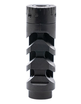 Armaspec ARM1932-BLK Muzzle Brake Harmonics-Tuner Black Stainless Steel 5/8x24 Threads 30 Cal                                                                                                           