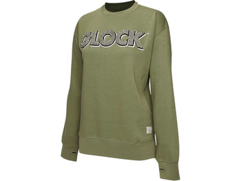 Glock AP96264 Women's Retro Fleece Olive Cotton/Polyester Long Sleeve 2XL