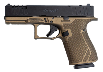 Great Lakes Firearms GL19BRZ Striker  Compact Frame 9mm Luger 15+1 4" Black Nitride Steel Barrel, Black Cerakote Serrated w/Slide Cuts Steel Slide, Bronze Cerakote Polymer Frame & Grip, Ambidextrous  