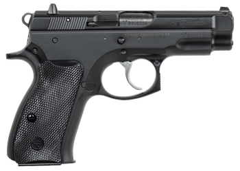 CZ-USA 91190 75  Compact 9mm Luger 15+1 3.75" Black Steel Barrel & Serrated Slide, Black Polycoat Steel Frame w/Beavertail, Black Plastic Grip, Right Hand                                              
