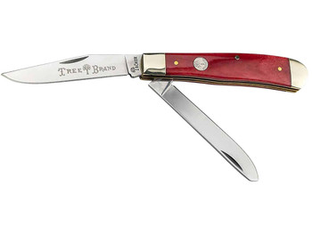 Boker 110830 Trapper Plain D2 Steel Blade Smooth Red Bone Bone Handle