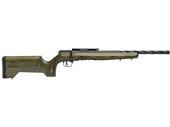 Savage Arms 70551 B Series Full Size 22 WMR 9+1 18" Matte Black Spiral Fluted Threaded Barrel, Matte Black Carbon Steel Receiver w/Picatinny Rail, OD Green Fixed Laminate Stock, Right Hand