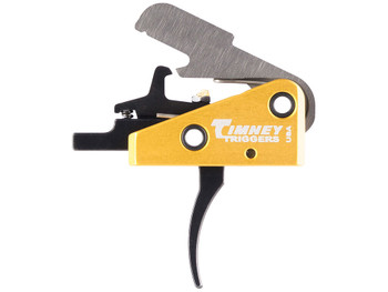 Timney Triggers 667S Competition Trigger Single-Stage Curved Trigger with 3 lbs Draw Weight & Black/Gold Finish for AR-15