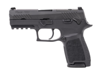 Sig Sauer 320C9BSSPMSMA P320 *MA Compliant Compact 9mm Luger 10+1 3.90" Black DLC Barrel, Black Nitron Stainless Steel Optic Ready/Serrated Slide, Black Stainless Steel Frame w/Picatinny Rail, Texture