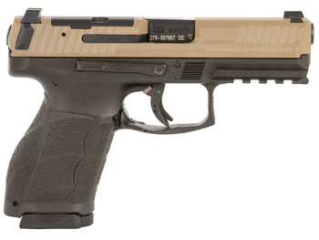 HK 81001195 VP9A1 Full Size Frame 9mm Luger 20+1 17+1 Black Flat Dark Earth Steel Optic Ready/Serrated Slide Brown Polymer Frame w/Picatinny Rail Interchangeable Backstrap Grip Ambidextrous