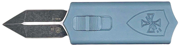 Templar Knife SMCAGB121 Sentinel Money Clip 1.88" OTF Dagger Plain Black Oxide Stonewashed Powder Coated D2 Steel Blade, 3.41" Blue Anodized Aluminum Handle                                            