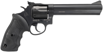 Taurus 2-660061 66  Medium 357 Mag/38 Special +P 7 Shot 6" Matte Black Oxide Alloy Steel Barrel, Cylinder & Frame, Black Finger Grooved Rubber Grip, Transfer Bar Safety, Exposed Hammer                