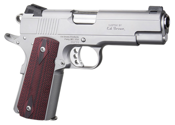 Ed Brown EC18SS45 1911 Executive Commander 45 ACP 7+1 4.25" Stainless Steel Barrel, Serrated Slide & Frame, Right Hand                                                                                  