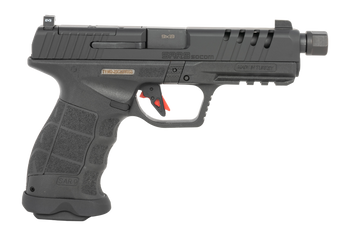 Sarsilmaz SAR9SOCOMBL10 SAR9 SOCOM Full Size 9mm Luger 10+1 5.10" Black Threaded Barrel, Black Steel Optic Cut/Serrated Slide, Black Polymer Frame w/Picatinny Rail, Interchangeable Backstrap Grip, RMS
