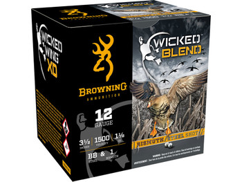 Browning Ammo B193431240 Wicked Blend 12Gauge 3.50" 1 1/2oz BB/1BI Shot 25 Per Box/10 Case