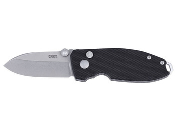 CRKT 2474 SQUID EDC 2.27" Folding Plain Stonewashed D2 Steel Blade, Black G10 Handle