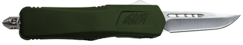 Great Lakes Firearms GLKMDSMTODG GLFA  Medium 3.50" OTF Plain Steel Blade, OD Green Cerakote Aluminum Handle                                                                                            