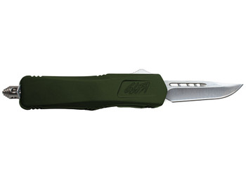 Great Lakes Firearms GLKMDSMTODG GLFA Medium 3.50" OTF Plain Steel Blade, OD Green Cerakote Aluminum Handle