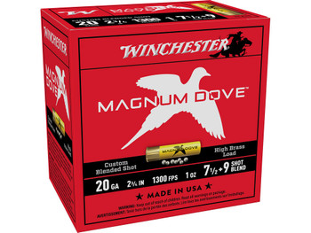 Winchester Ammo MD2079 Magnum Dove 20Gauge 2.75" 1oz 7.5/9Shot 25 Per Box/10 Case