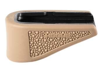 Hogue 18233  Extension Base Pad Fits Glock 43 Compatible w/ 6rd Magazine FDE Overmolded Rubber                                                                                                          