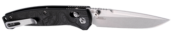Hogue 24457 Mysto  3.40" Folding Clip Point Plain Black Stonewashed CPM MagnaCut Steel Blade, Maple Valley Richlite Black Handle                                                                        