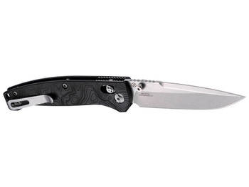 Hogue 24457 Mysto 3.40" Folding Clip Point Plain Black Stonewashed CPM MagnaCut Steel Blade, Maple Valley Richlite Black Handle