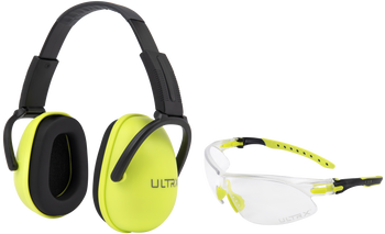 Allen 4176 Sound Blocker Ear & Eye Protection Combo 23 dB Lime Green Youth                                                                                                                              