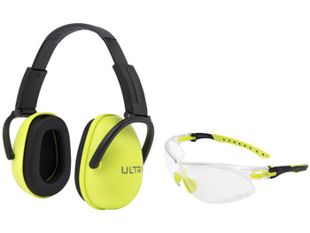 Allen 4176 Sound Blocker Ear & Eye Protection Combo 23 dB Lime Green Youth