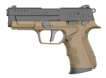 Retay USA RXP22FDEBLKS10TH RXP 22 LR 10+1 4" Threaded Barrel, Black Cerakote Optic Ready/Serrated Slide, Flat Dark Earth Cerakote Polymer Frame w/Accessory Rail, RMR/RMSc Footprint                    