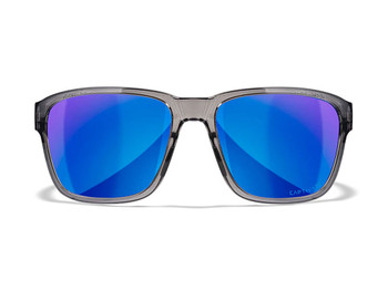 Wiley X AC6TRK09 Trek M/L Blue Mirror Lens Polycarbonate Gloss Crystal Dark Gray Frame