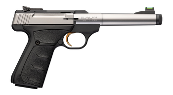 Browning 051616490 Buck Mark Camper SR 22 LR 10+1 5.90" Stainless Threaded Bull Barrel, Matte Black Aluminum Receiver, Black Overmolded UFX Grip                                                        
