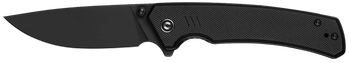 Civivi Knives C24012-1 Merit  3.28" Folding Drop Point Plain Black Stonewashed 14C28N Steel Blade, Black Textured G10 Handle                                                                            