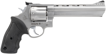 Taurus 2-608069 608  Large 357 Mag/38 Special +P 8 Shot 6.50" Matte Stainless Steel Ported Barrel, Cylinder & Frame, Black Finger Grooved Rubber Grip, Transfer Bar Safety, Exposed Hammer              