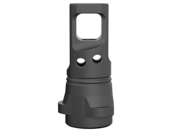 Breek Arms BRK4330 Echo Single Port Muzzle Brake Black Nitride Steel 1/2"x28 Threads 223 Cal/5.56mm Compatible w/ Breek-LOK 3QD