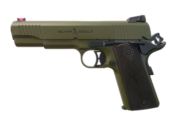 T R Imports 191145GREEN 1911 45 ACP 7+1 Overall Green Cerakote, Walnut Grip                                                                                                                             