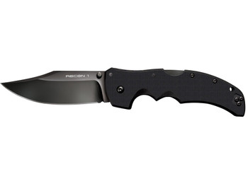 Cold Steel CS27BC Recon 1 4" Folding Clip Point Plain DLC Coated American S35VN Blade/Black G10 Handle Includes Pocket Clip