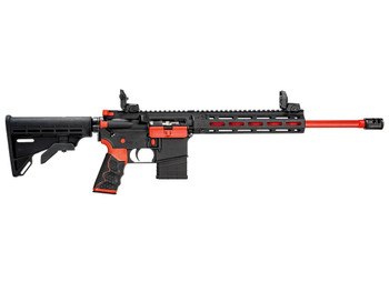 Tippmann Arms A101342 M4-22 Redline 22 LR 10+1 16" Red Duracoat Fluted Threaded Barrel, Matte Black Aluminum Receiver w/Picatinny Rail, M-LOK Handguard, Composite Forend, Black Adj CAR15 Polymer Stock