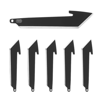 Outdoor Edge RRT30K6C   3" Tanto Plain Black Oxide 420J2 SS Blade 6 Blades                                                                                                                              