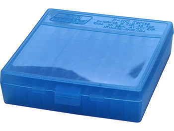 MTM Case-Gard P100924 Ammo Box Flip-Top Multi Caliber Handgun Clear Blue Polypropylene 100rd