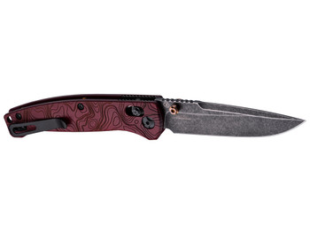 Hogue 24452 Mysto 3.40" Folding Drop Point Plain Black Stonewashed CPM MagnaCut Steel Blade, Redstone Richlite Handle