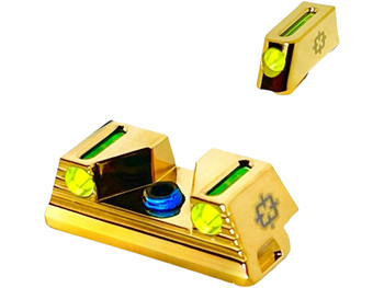 Cross Armory CRGSS-GD Standard 3 Point Fiber Sight Green Gold Frame Fits Glock