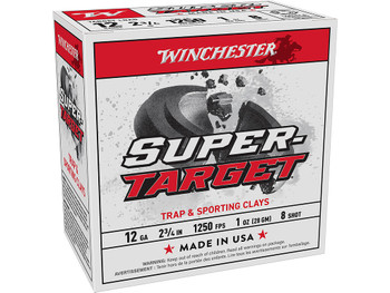 Winchester Ammo TRGT12508 Super-Target 12Gauge 2.75" 1oz 8Shot 25 Per Box/10 Case