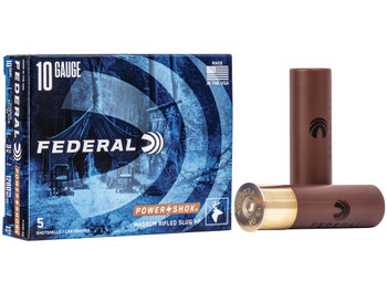 Federal F103FRS Power-Shok Shotshell 10Gauge 3.50" 1 3/4oz RifledSlug Shot 5 Per Box/50 Case