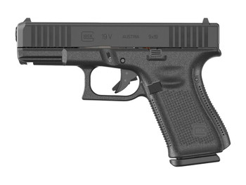 Glock UV1950201 G19 V Compact 9mm Luger 15+1 4.02" Black Barrel & Steel Serrated Slide, Black Polymer Frame w/Accessory Rail, Interchangeable Backstrap