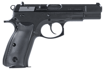 CZ-USA 01130 75BD  9mm Luger 10+1 4.60" Black Steel Barrel, Black Steel Serrated Slide, Black Polycoat Steel Frame w/Beavertail, Black Plastic Grip, Ambidextrous                                       