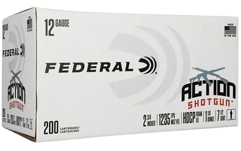 Federal AS12H75 Action Shotgun  12Gauge 2.75" 1 1/8oz 7.5Shot 200 Per Box/1 Case                                                                                                                        