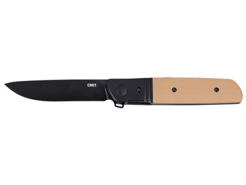 CRKT 5720B Bamboozled 3.34" Folding Plain Black Oxide D2 Steel Blade, Bronze/Black G10/SS Handle