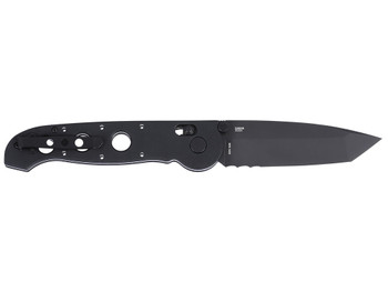 CRKT M1614XK M16 14Xk 3.97" Folding Tanto Part Serrated Black TiNi D2 Steel Blade, Black Grivory Handle