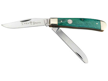 Boker 110829 Trapper 2.0 Clip Point/Spey Plain D2 Steel Blade Smooth Green Bone Handle