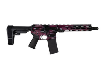 Shark Coast Tactical SCC07053ANBCHY-P Anime-15 5.56 NATO 30+1 10.50" Black Nitride Threaded Barrel, Black Cherry Cerakote Aluminum Receiver w/Picatinny Rail, Polymer SB Tactical SBA3 Brace, Magpul MOE