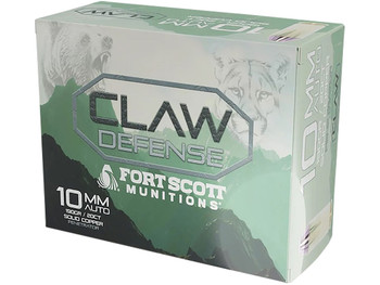 Fort Scott Munitions 10MM190SCVFNCD Claw Defense 10mm 190gr 20 Per Box/25 Case