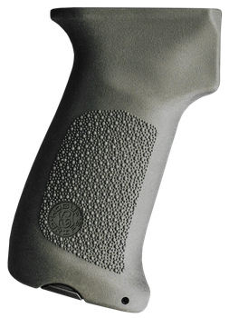 Hogue 74031   Pistol Grip w/o Finger Grooves OD Green Overmolded Rubber Fits AK-47/AK-74                                                                                                                