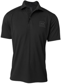 Glock AP96214 Glock Perfection Polo  Black Polyester Mesh Short Sleeve XL                                                                                                                               