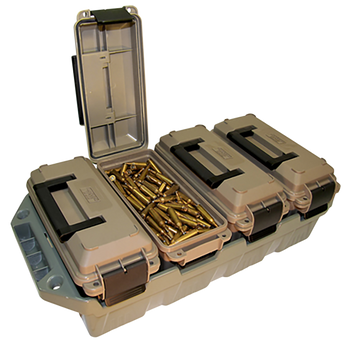 MTM Case-Gard AC4C 4-Can Ammo Crate  30Cal Dark Earth/Army Green Polypropylene                                                                                                                          