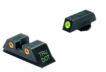 Meprolight USA 102223301 Tru-Dot Sight Set Green Tritium Front/Orange Tritium Rear, Compatible w/Glock 10mm/45 ACP                                                                                      